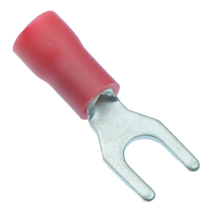 Red 4.3mm Insulated Crimp Fork Terminal (Pack of 100)