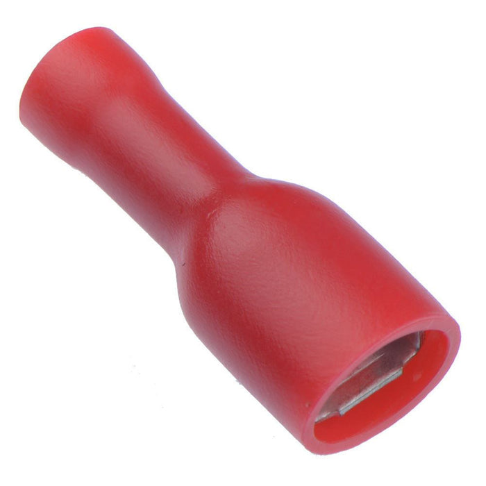 Red 4.8mm Insulated Female Spade Crimp Connector (Pack of 100)