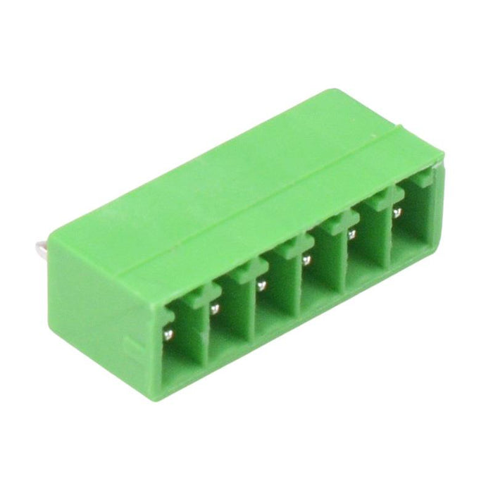 6-Way 3.5mm Vertical PCB Header Closed Ends Green 10A 300V