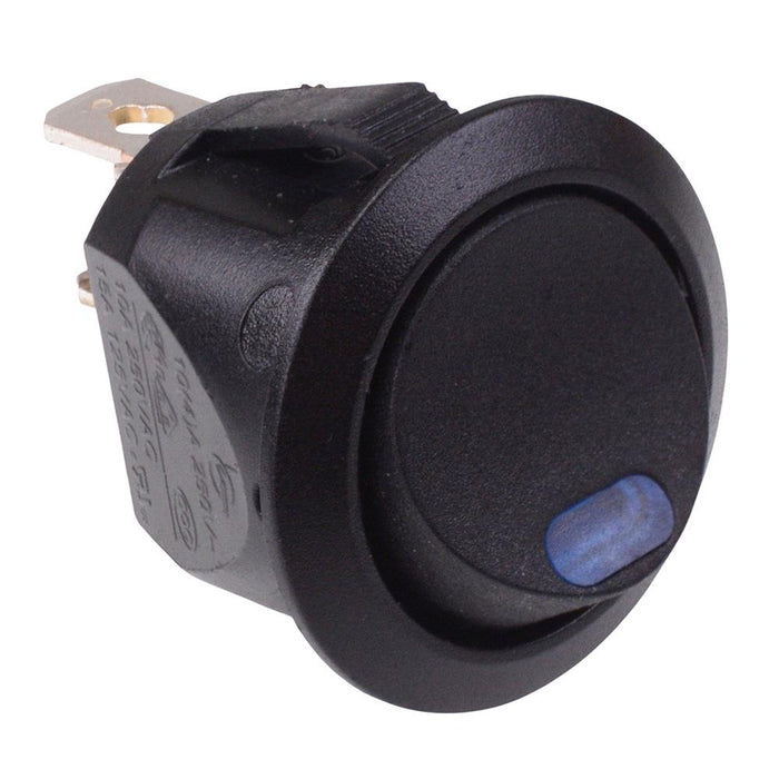 Blue On-Off 12V illuminated Round Rocker Switch SPST 10A