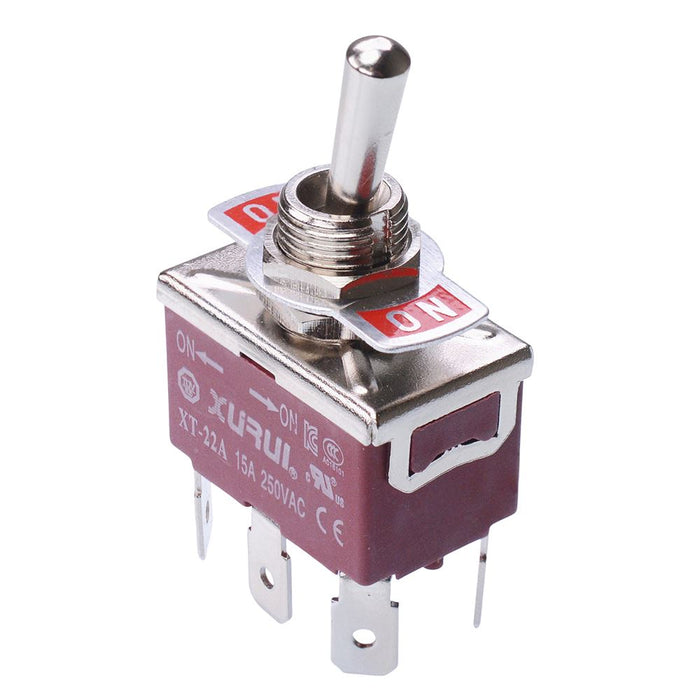 On-On DPDT Toggle Switch 250V AC 15A