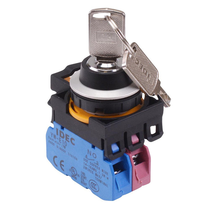 IDEC CW Series 3 Position Metallic Maintained Key Switch 1NO-1NC IP65