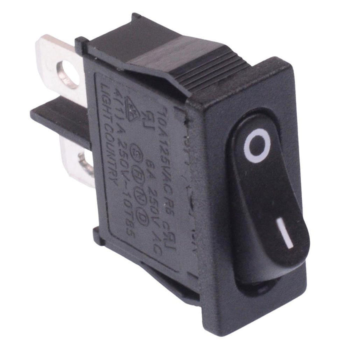 Black On-Off Slim Rocker Switch 19.3 x 6.7mm SPST 10A