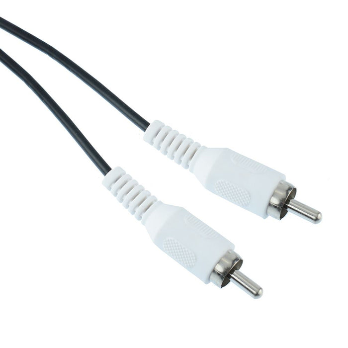 White 2m Male to Male Plug RCA Phono Cable Lead