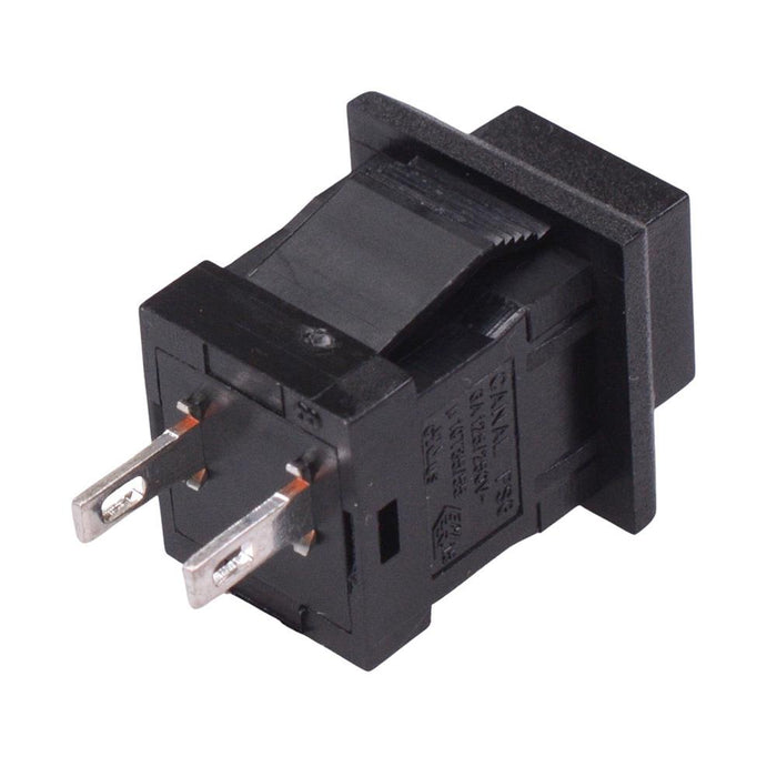 Black On-Off Latching Square Push Button Switch SPST 6A