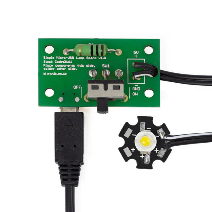 Kitronik Micro USB Lamp Kit 1W LED V2.0