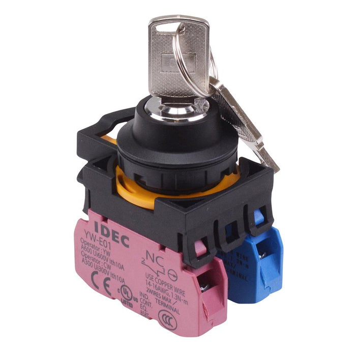 IDEC CW Series 3 Position Maintained Key Switch 1NO-1NC IP65