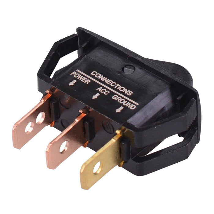 Green 12V LED Rectangle Rocker Switch 25A SPST R13-242L-01