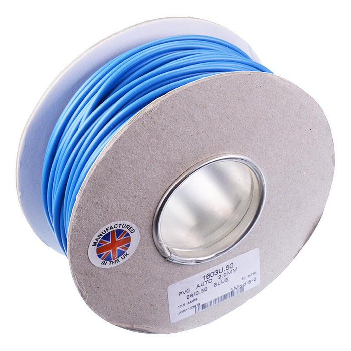 Blue 2mm Cable 28/0.30mm 50M Reel