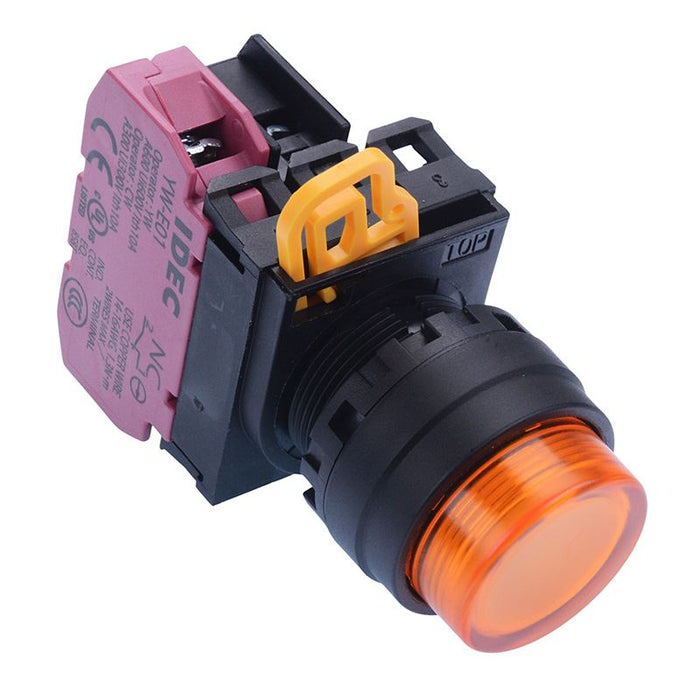 IDEC Amber 24V illuminated 22mm Maintained Push Button Switch NC IP65 YW1L-A2E01Q4A