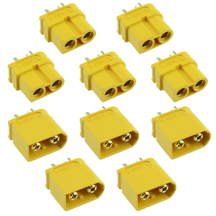 5 Pairs Male + Female XT60U Compact Gold Plated Connector 30A Amass