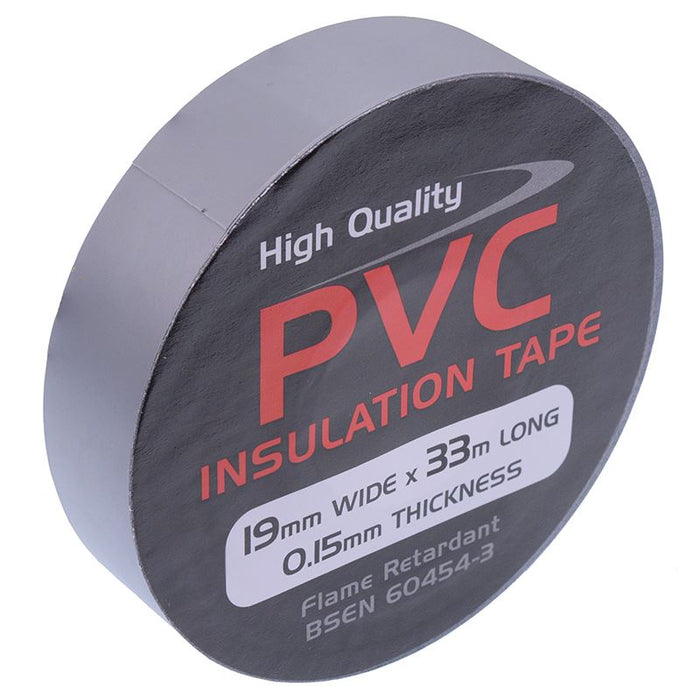 19mm x 33m Grey PVC Insulation Tape