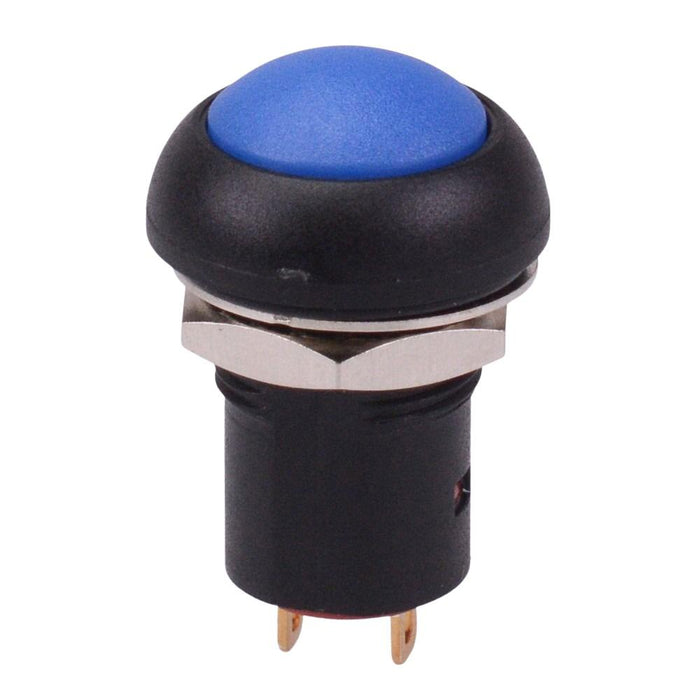 Blue On-Off Latching 12mm Round Push Button Switch SPST IP67