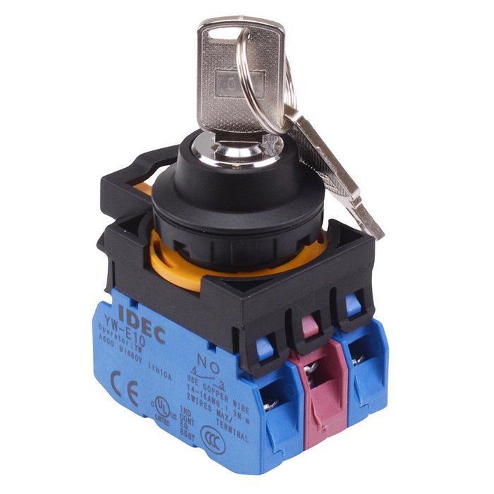 IDEC CW Series 3 Position Maintained Key Switch 2NO-1NC IP65