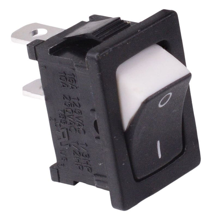 White Rectangle 'Visi On' Rocker Switch SPST R13-66A5-02