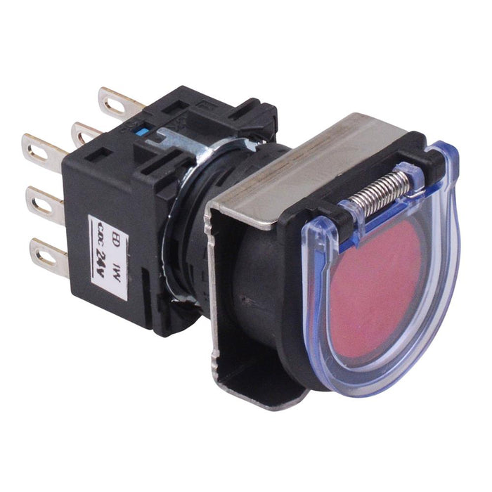 LB6GL-M1T64R Red 24V illuminated Momentary Round Flush 16mm Push Button Switch DPDT IDEC