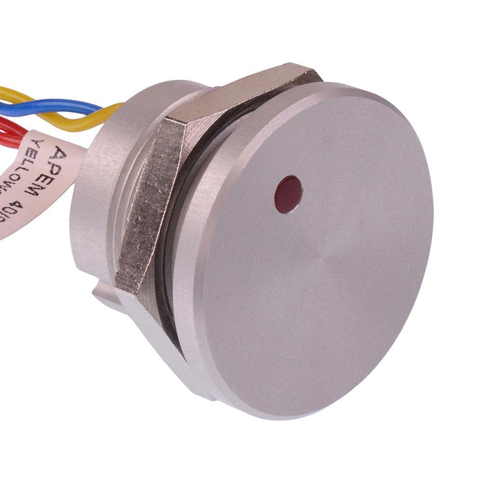 PBAR2AF0000L0S APEM Red illuminated 5VDC Momentary NO 22mm Piezo Switch Prewired IP68