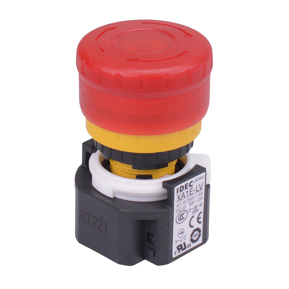 XA1E-LV313Q4R 24V illuminated 16mm Emergency Stop Switch 3NC-1NO IP65 ...