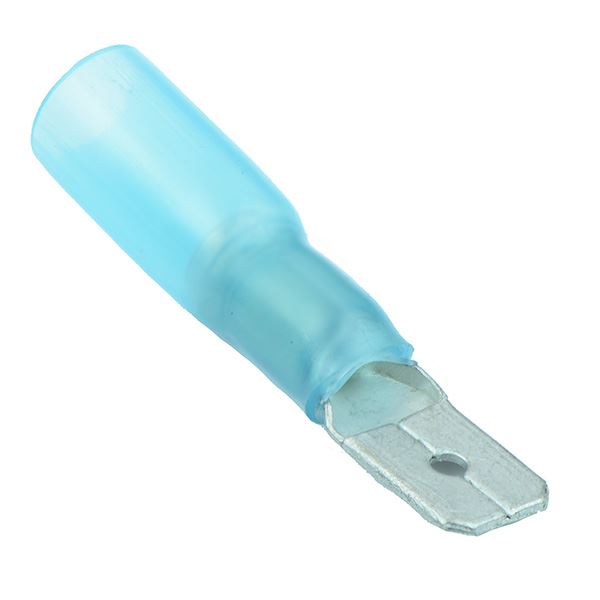 Blue Heatshrink 6.3mm Male Crimp Connector