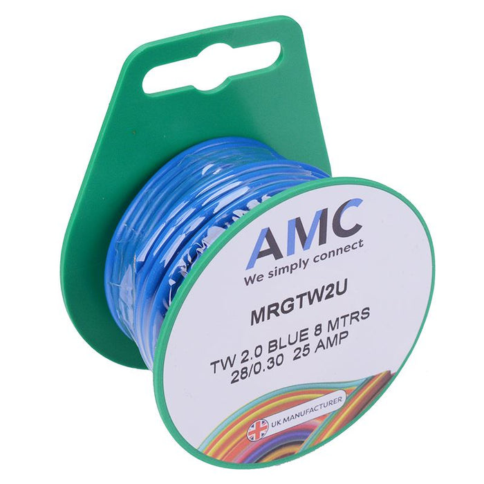 Blue 2mm² Thin Wall 25A Cable Mini Reel 8M