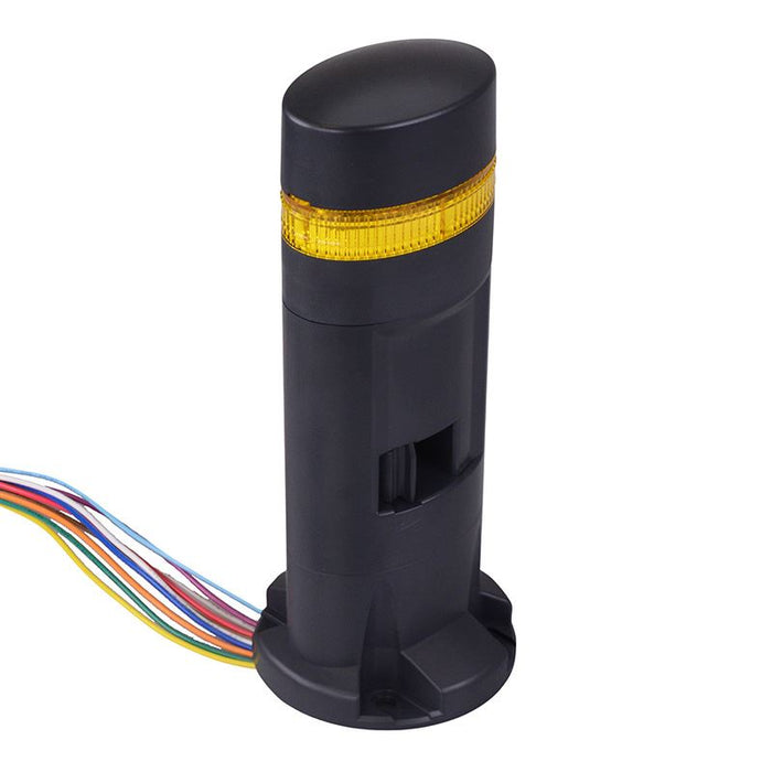 IDEC LD6A-1DZQB-Y Yellow Stack Light LED Tower with Sounder & Flasher Direct Mount 24VAC/DC