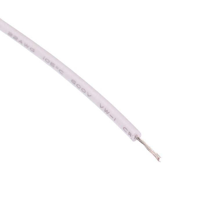 White UL1015 22AWG 17/0.16mm Tinned Copper Stranded Wire (price per metre)