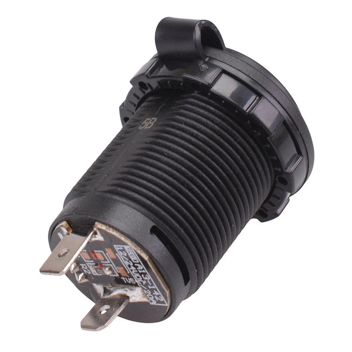 Cigarette Lighter Socket with Cover & LED 20A 12V A13-142E-BB3