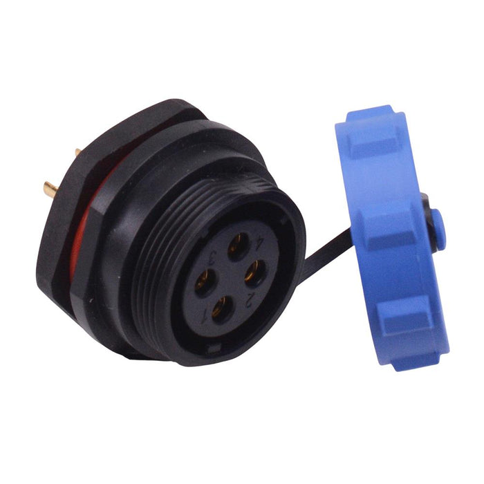 4 Pin Waterproof W21 Female Socket Panel Mount Connector IP68