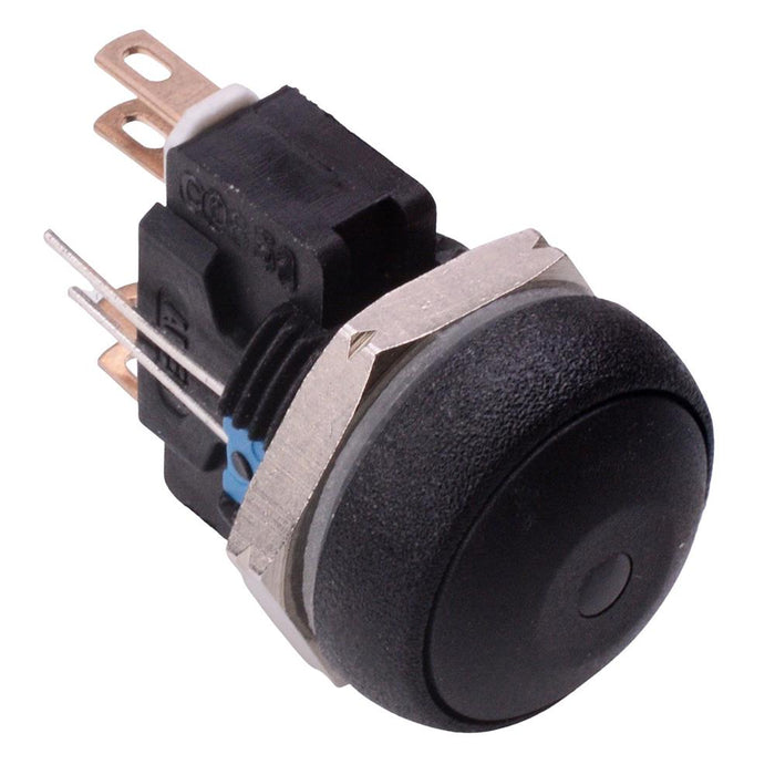 IRR8Z222L0B APEM Blue LED Black Button Round 16mm Momentary Push Button Switch DPDT 5A IP67