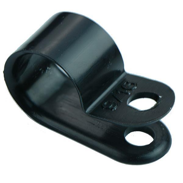 6mm Black Nylon P Clip - Pack of 100