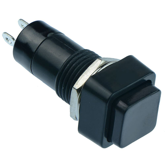 Black Off-(On) Momentary Square Push Button Switch 12mm SPST