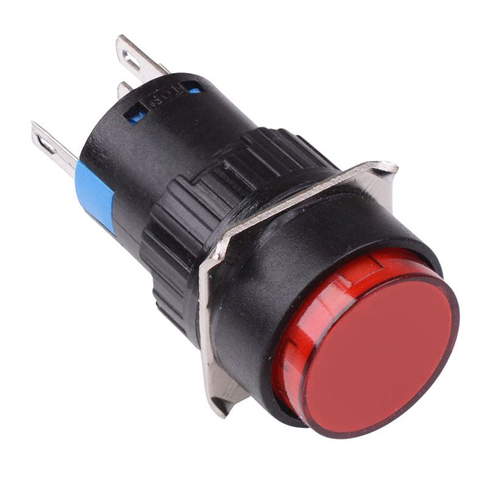 Red Round Latching 16mm Push Button Switch NO/NC 12V