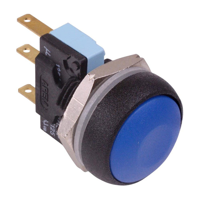 IRR7Z2B2 APEM Dark Blue Round 16mm Momentary Push Button Switch SPDT 5A IP67