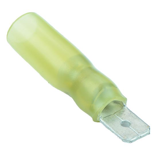 Yellow Heatshrink 6.3mm Male Crimp Connector