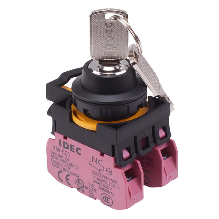 IDEC CW Series 3 Position Maintained Key Switch 2NC IP65