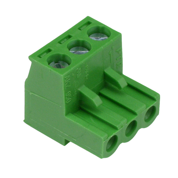 3-Way 5.08mm Right Angle Pluggable Terminal Block Green 15A 300V