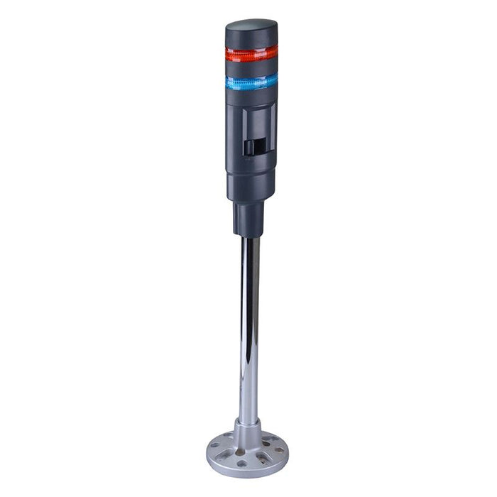 IDEC LD6A-2PZQB-RS Red/Blue Stack Light LED Tower with Sounder & Flasher Pole Mount 24VAC/DC