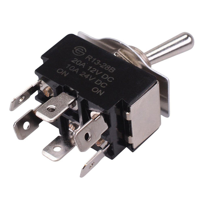 R13-28B-01 On-On 12mm Toggle Switch DPDT 20A 12VDC