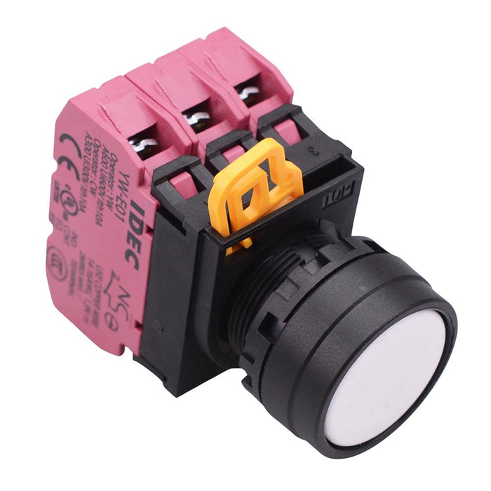 YW1B-A1E03W White 22mm Maintained Push Button Switch 3NC IP65 IDEC