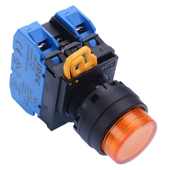 IDEC Amber 12V illuminated 22mm Maintained Push Button Switch 2NO IP65 YW1L-A2E20Q3A