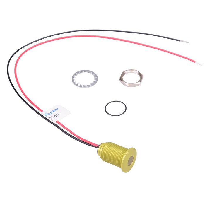 Q10F5AYXXHY24E Hyper Bright Yellow 10mm 24VDC LED Panel Indicator IP67 APEM