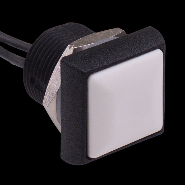 IRC3F472 APEM White Square 16mm Momentary NO Push Button Switch Prewired IP67