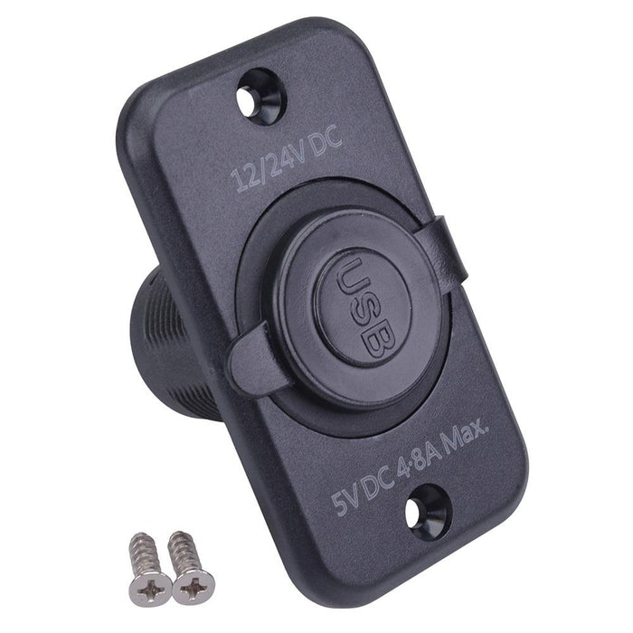Dual USB-A 5V 2.4A Socket with Mounting Panel 20A A13-226194B2