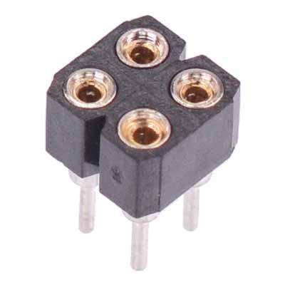 4 Pin Double Row Turned Pin Socket Connector 2.54mm