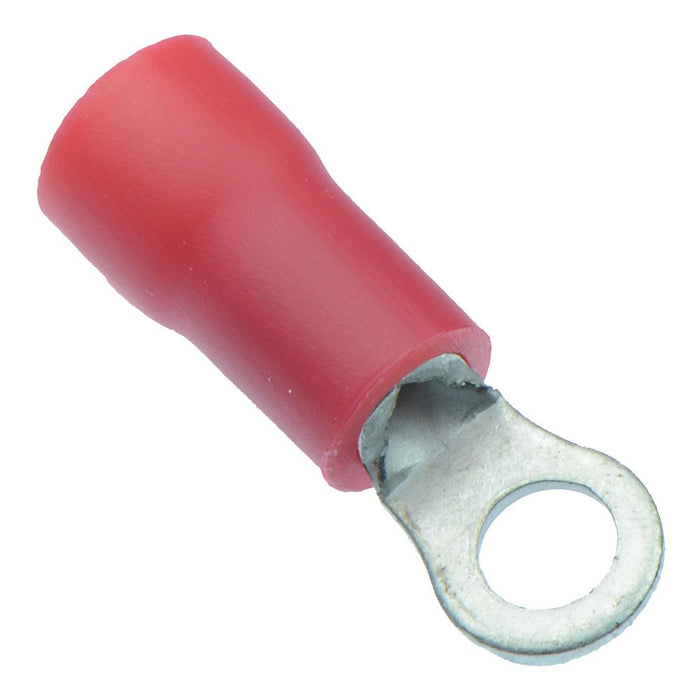 Red 3.7mm Insulated Crimp Ring Terminal (Pack of 100)