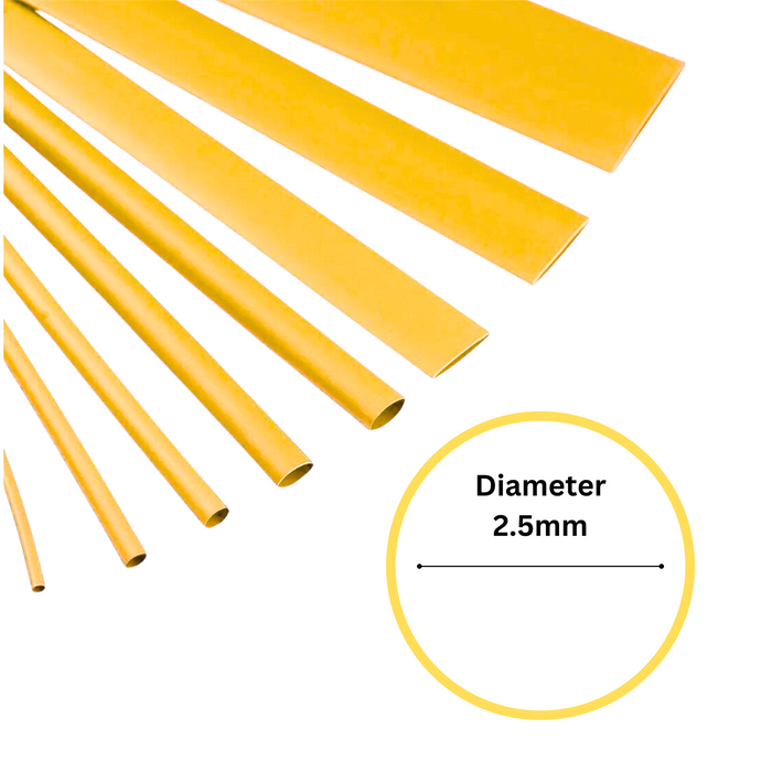 2.5mm x 1.2m Yellow Heat Shrink Sleeve