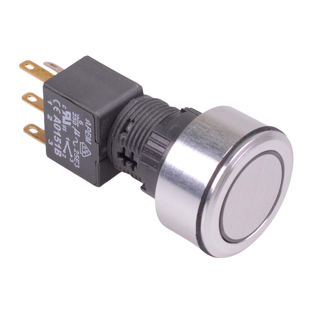 A1PCA1Y120I203 Green 6V LED Momentary Aluminium Push Button Switch SPD ...