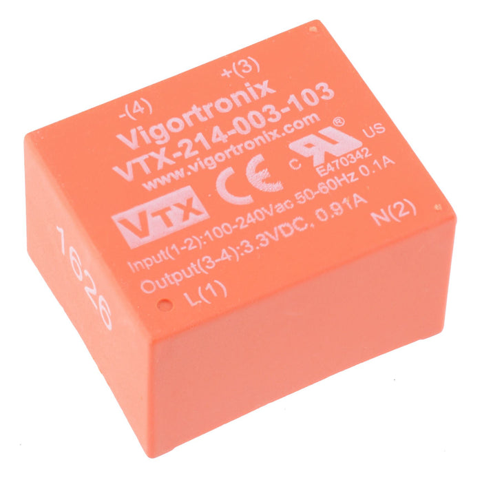 3.3V AC-DC 3W Single Output Power Supply VTX-214-003-103