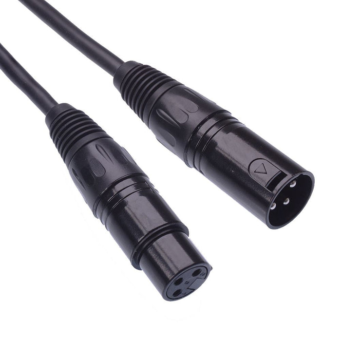 Black 3m XLR 3 Pin Male to Female Microphone Lead