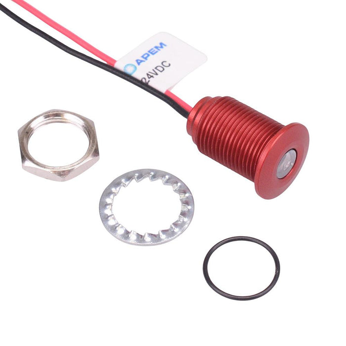 Q10F5ARXXSR24E Super Bright Red 10mm 24VDC LED Panel Indicator IP67 APEM